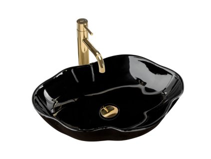 Rea Pearl 52 umyvadlo na desku, černý lesk, REA-U0858