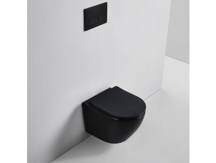 Aplomo Ferrara Slim Rimless WC závěsné se sedátkem, black, MUT-204