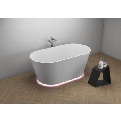 Polimat Ida LED 150x75 volně stojící vana, minerální kompozit, 00301