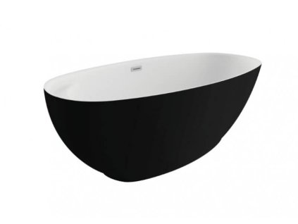 Polimat Kivi volně stojící akrylátová vana 165x75, černý mat, 00473