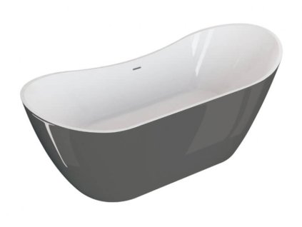 Polimat Abi volně stojící akrylátová vana 180x80, grafit, 00404