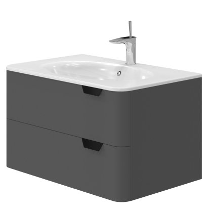 Lavedo Velluto Grey 80 koupelnová skříňka s umyvadlem, VLT-80_GR
