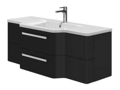 Lavedo Levanto Black 128 koupelnová skříňka s umyvadlem, LV-128_BL