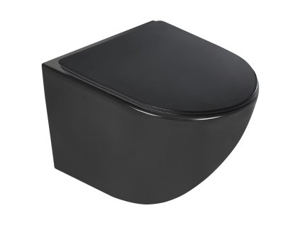 Kerra Delos Black WC závěsné se sedátkem, rimless, NODO