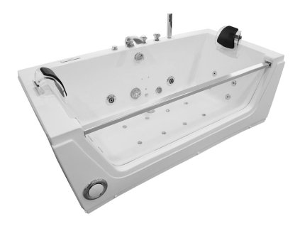 Aplomo Malia 176x85 volně stojící hydromasážní vana, černá, MO-0054BL