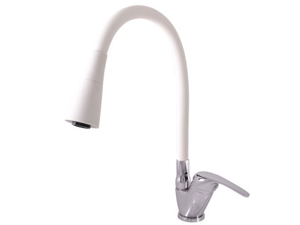 SÁZAVA - Dřezová baterie s flexibilním ramínkem, Bílá/Chrom SA006.0/13CB, RAV Slezák