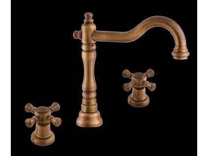 MORAVA RETRO - Umyvadlová baterie s výpustí, Stará mosaz (Bronz) MK332.0SM, RAV Slezák