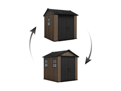 Zahradní domek Keter Apex 7,5 x 7 Walnut, s podlahou, 612043