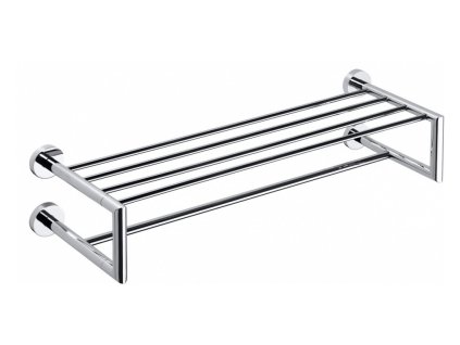 Sapho X-ROUND polička na ručníky dvojitá s hrazdou 600x160x225mm, chrom XR416