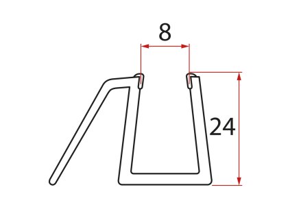 Gelco Spodní těsnění na dveře, sklo 8mm, 1000mm NDGD02