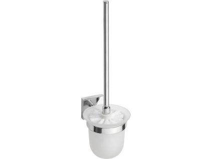 Sapho X-SQUARE WC štětka závěsná, mléčné sklo, chrom XQ301