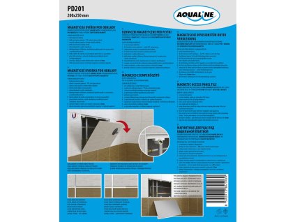 Aqualine Magnetická dvířka pod obklady 200x250 PD201