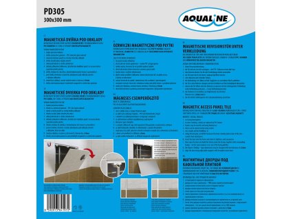 Aqualine Magnetická dvířka pod obklady 300x300 PD305