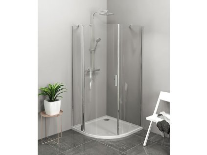 Polysan ZOOM čtvrtkruhová sprchová zástěna 900x900mm, čiré sklo, levá ZL2615L