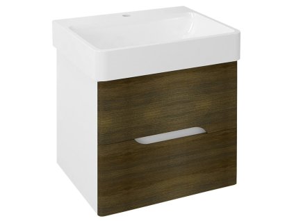 Sapho MEDIENA umyvadlová skříňka 56x51x48,5cm, bílá mat/dub graphite MD061