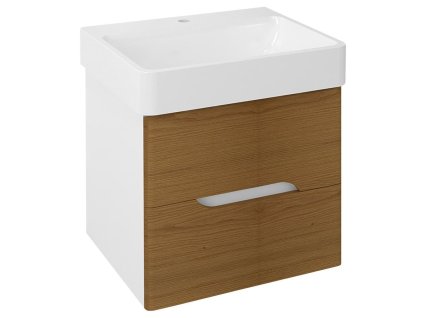 Sapho MEDIENA umyvadlová skříňka 56x51x48,5cm, bílá mat/dub natural MD062