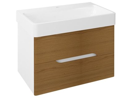 Sapho MEDIENA umyvadlová skříňka 76x51x48,5cm, bílá mat/dub natural MD082