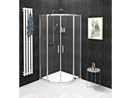 Gelco SIGMA SIMPLY čtvrtkruhová sprchová zástěna 1000x1000 mm, R550, čiré sklo GS5510