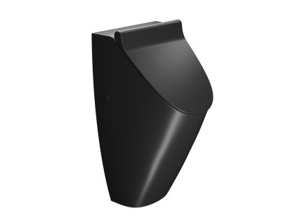 GSI COMMUNITY urinál se zakrytým přívodem vody s otvory pro víko, Rimless, 31x65cm, černá mat 909826