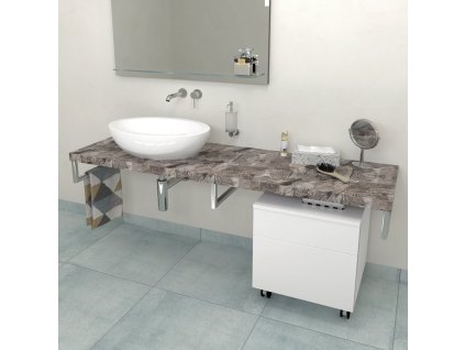 Sapho AVICE deska pod umyvadlo 120x50cm, tl.5cm, šedý kámen AV1210