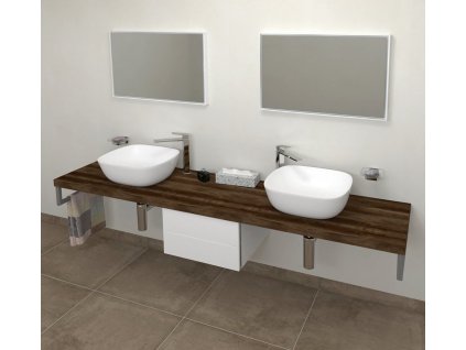 Sapho AVICE deska pod umyvadlo 230x50cm, tl.5cm, dub tmavý AV2311