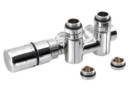 Sapho TWIN COMBI připojovací sada ventilů termostatická pro středové připojení, levá, chrom CP5012S