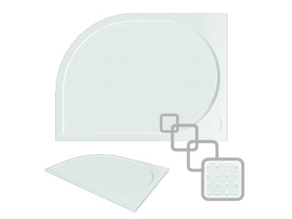 Olsen Spa Asymetrická čtvrtkruhová sprchová vanička LAKA Rozměr A - 120, Rozměr B - 90 cm, Způsob provedení - Pravá VANKCCTVRT1290P