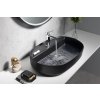 Isvea INFINITY OVAL keramické umyvadlo na desku, 60x40cm, černá mat 10NF65060-2N