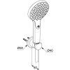 KLUDI DIVE set sprchové hlavice, držáku a hadice, chrom, 6985005-00
