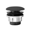 GSI umyvadlová výpust 5/4“, neuzavíratelná, keramická zátka, 5-65mm, černá mat PVC26