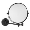 Sapho X-ROUND BLACK E kosmetické zrcátko závěsné, Ø 200mm, oboustranné, černá mat XR010B