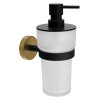 Sapho LARISSA dávkovač mýdla 250ml, mléčné sklo, černá/zlato mat WS019BG