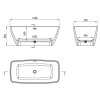 Aplomo Anemon volně stojící akrylátová vana Délka vany: 170cm, KDM_017W