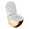 Rea Carlo Mini rimless WC závěsné se sedátkem, gold white, REA-C0669