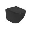Rea Carlo Mini rimless black WC závěsné se sedátkem, mat, REA-C8489