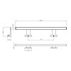 Aqualine SERAPA LED svítidlo, 9W, 230V, 600x40x100mm, IP44, hliník, chrom SA148