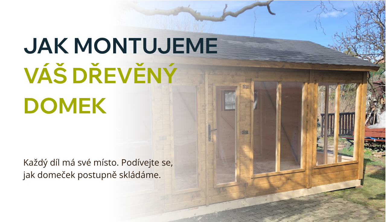 Profesionální montáž dřevěného zahradního domku