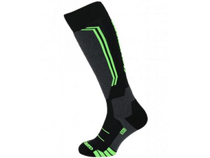 Allround wool ski socks, black/anthracite/green