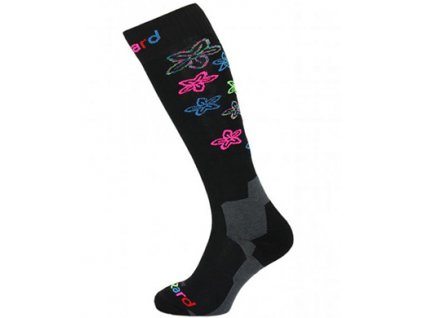 Viva Flowers ski socks, black/flowers