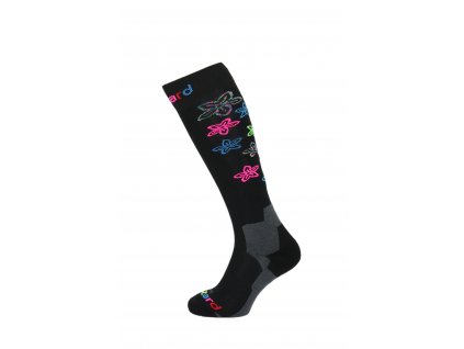lyžařské ponožky blizzard Viva Flowers ski socks, black/flowers