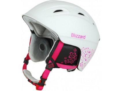 BLIZZARD Viva Demon ski helmet, white matt/magenta flowers
