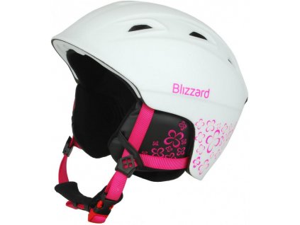 BLIZZARD Demon ski helmet junior, white matt/magenta flowers
