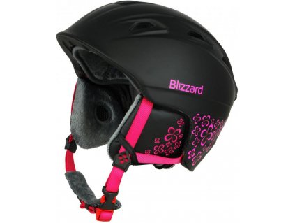 BLIZZARD Viva Demon ski helmet, black matt/magenta flowers
