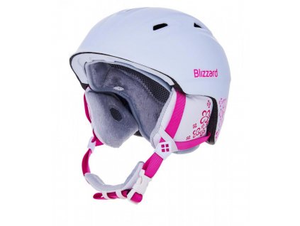 BLIZZARD Viva Demon ski helmet, white matt/magenta flowers
