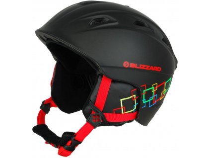 BLIZZARD Demon ski helmet junior, black matt/colorfull squares