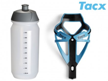 Košík TACX Deva + Láhev Shiva 0,5l (sv.modrá/karbon)