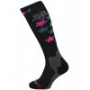 Viva Flowers ski socks, black/flowers junior