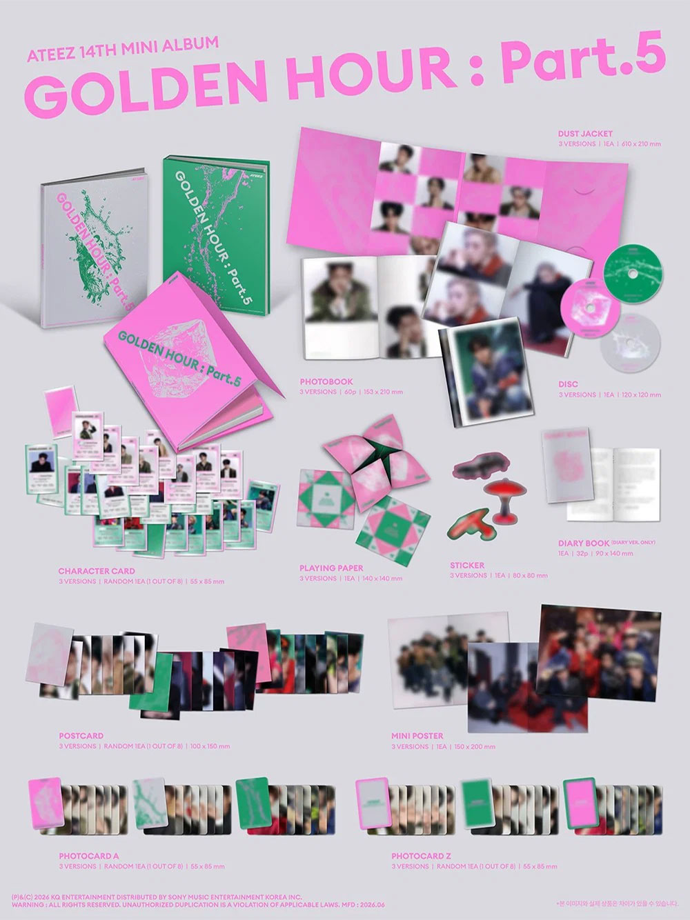 ATEEZ: Golden Hour: Part.5 (3 Types Random) kpop album 8803581204315