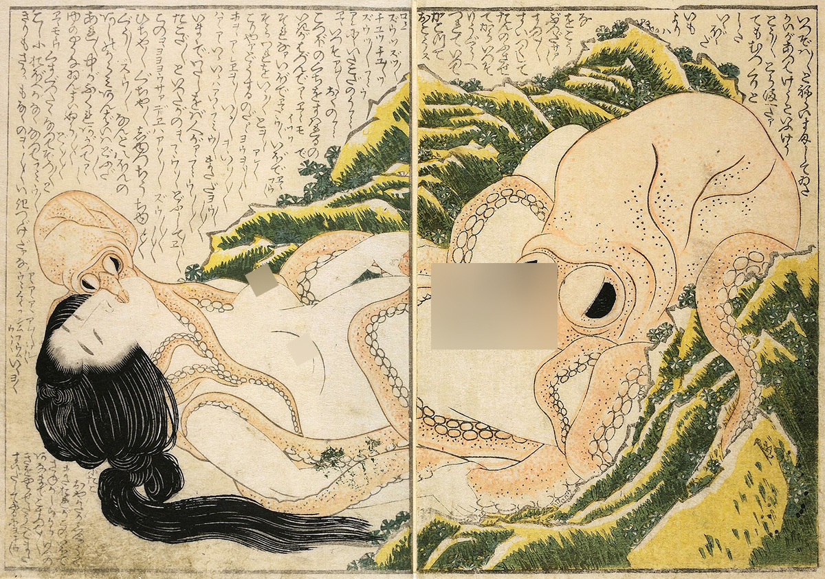  hokusai The Dream of the Fisherman's Wife hentai manga sprievodca historia a cenzura nekonecno sk