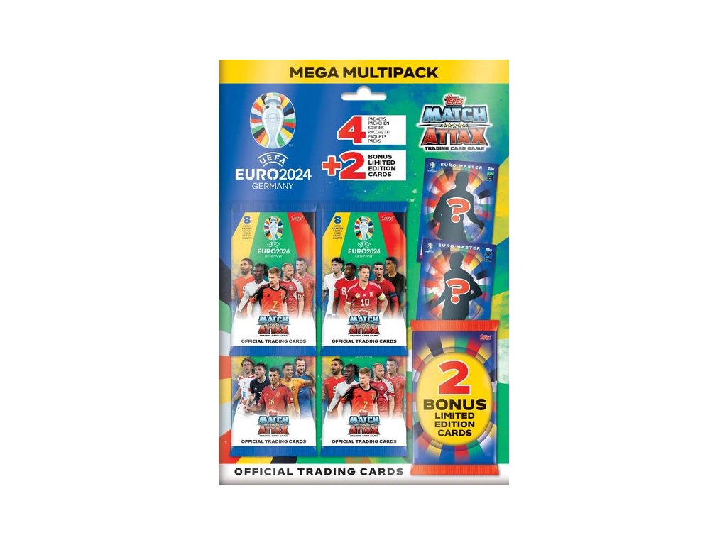 futbalove karty topps match attax uefa euro 2024 mega multipack 5053307067905